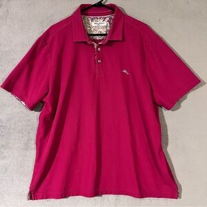 Tommy Bahama IslandZone Men’s Pique Polo Shirt Sz XXL DARK Pink Fuchsia